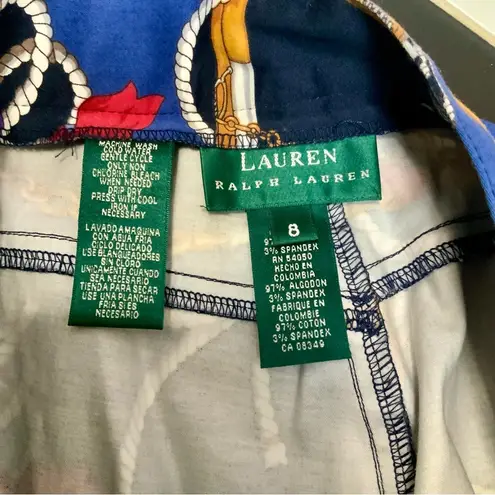 Lauren By Ralph Lauren Vintage 90s Preppy Nautical Pants Anchor Rope Flags sz 8