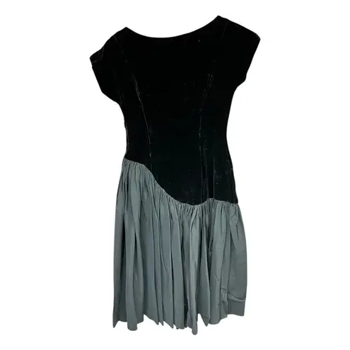 Vintage 1930s–1940s Paramount Chicago Black Dress Satin Bodice Asymmetrical