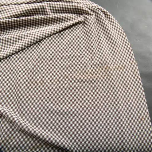 R&K ORIGINALS Vintage Short Sleeve Fit and Flare Brown and White Gingham Dress S