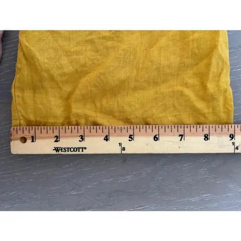 Posse Rider Jumpsuit Overalls Size M Mustard Yellow 100% Linen Ruffles Wide Leg Size M