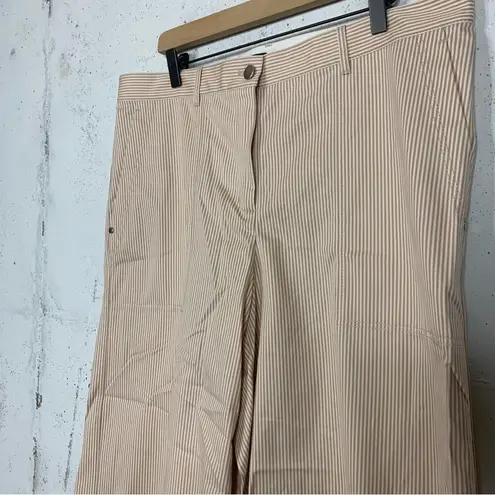 Lafayette 148  Wide Leg Pine Strip Crop Capri Pants Size 14