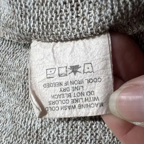 About A Girl Womens Knit Cardigan Sweater Open Front Pockets Lightweight Tan Lar