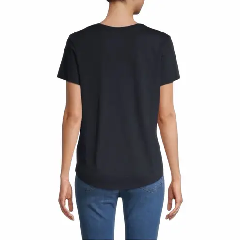 Vince  Dark Navy Semi Sheer Short Sleeve Crewneck Pullover T Shirt Tee Top Small