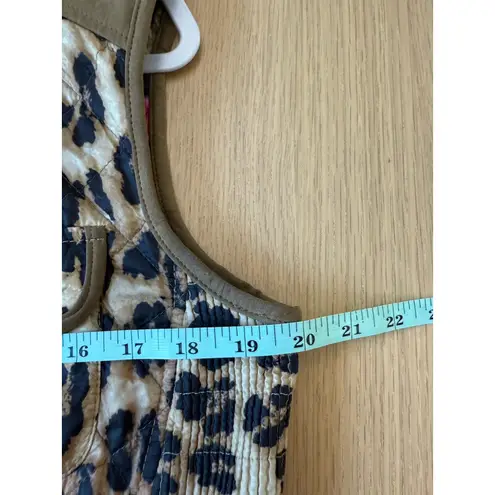 BASLER Y2K Animal Print Flower Lightweight Vest Womens Full Zip Size L 40 2245 Brown Size L