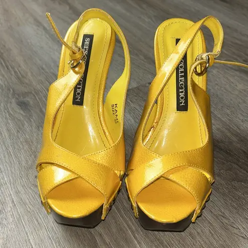 Yellow Slingback Heels by Shes Collection Size 5.5