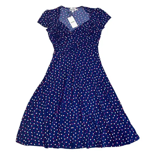 Leota Medium Dress Retro 40s Pinup Polka Dot Stretch Slinky Classic Rockabilly