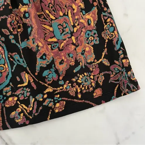 Peruvian Connection babydoll mini dress Long Sleeve Abstract print Sz Small