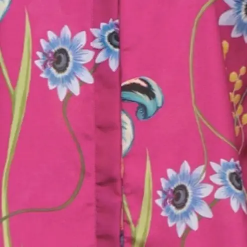 Borgo De Nor Floral blouse with ruffle collar Fuchsia size 8 Pink