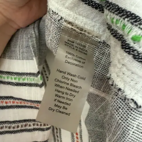 Soft Surroundings Women’s Petite Medium Embroidered Blouse Boho Lagenlook