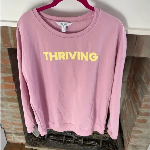 Nine West  Lilac “Thriving” Crew Neck Sweatshirt size Medium Like New