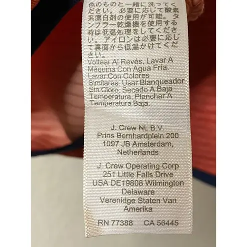 J Crew Unisex Quilted Coral Knit Pullover 1/4 Snap Button Style Sz M Orange Size M