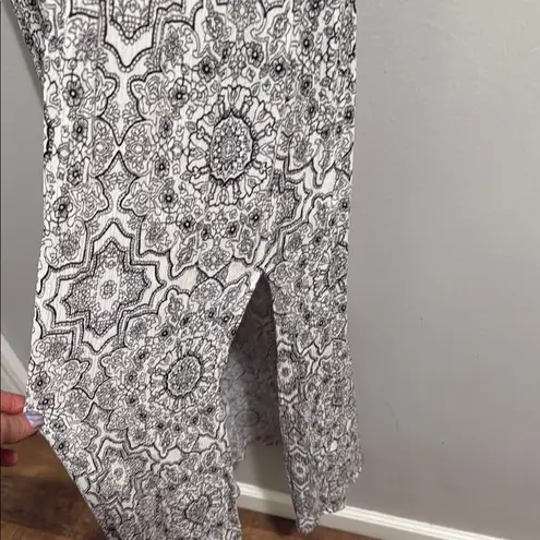 Ces Femme Black White Cinched Maxi Dress Gray Size M
