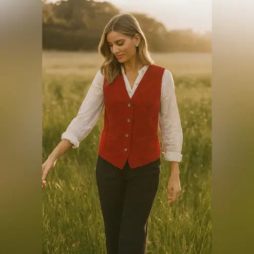 Dockers Vintage Corduroy Rust or Burnt Orange Vest L Size L