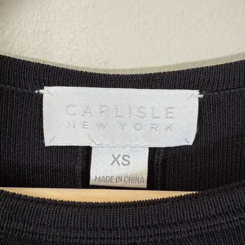 Carlisle New York Keyhole Knit Knee Length Dress Women XS Black LBD Classic NWOT