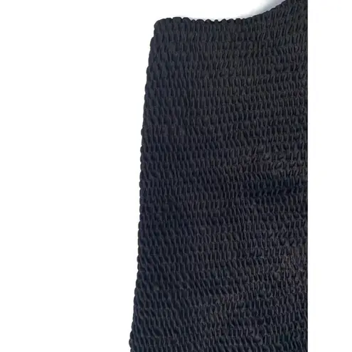 Tori Praver Swimwear Krishna Black Smocked One Piece Strappy Swimsuit NWOT Large