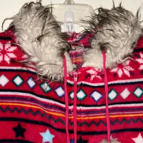 Holiday Time women’s small faux fur trim union suit