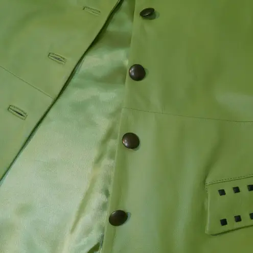 Vintage Terry‎ Lewis Classic Luxuries Leather Jacket Size Large Green