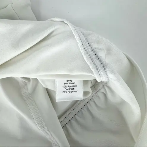 L’Oeuf Poché Baseline Tennis Top and Skort Matching Set White with Navy Trim Sm