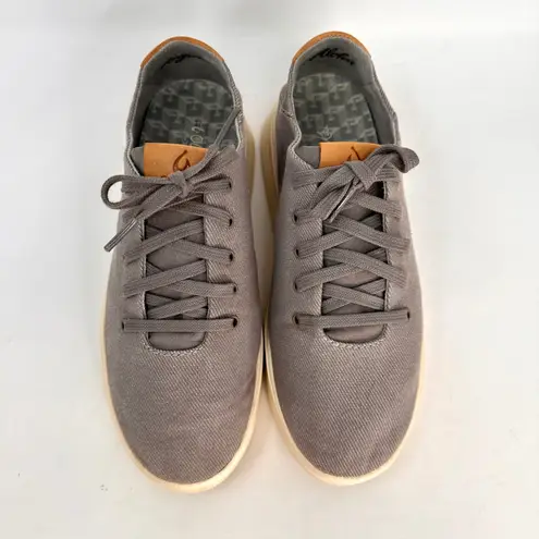 Olukai Ki'ihele Li Canvas & Suede Sneaker Grey Size 6.5 Gray