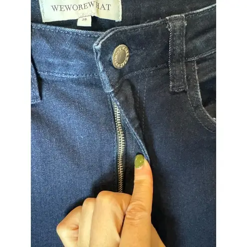 We Wore What Blue Dark Wash High RIse Straight Leg Jeans Size 28