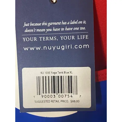 New NUYU Girl KU Kansas University Yoga Tank Top Sz XL Blue