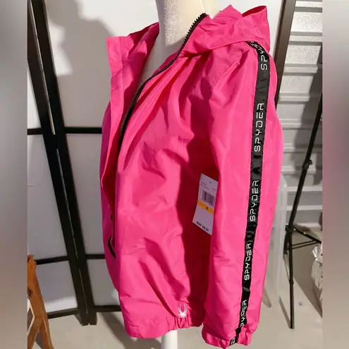 Spyder NWT Hit Pink windbreaker rain jacket active Full Zip Adjustable Hooded