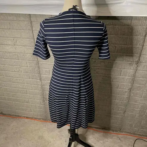 A pea in the pod NWT Elizabeth Oliver Navy White Striped A Line Maternity Dress Size 1