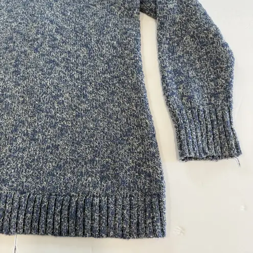 LL Bean Blue Cotton Ragg Funnelneck Pullover Tunic Sweater Size XL