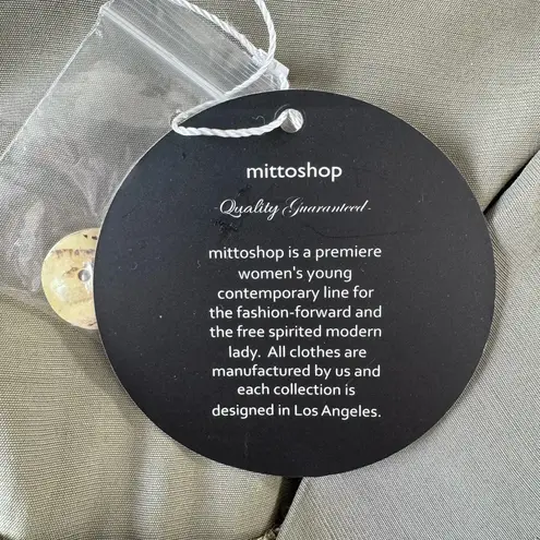 Mittoshop NEW Olive Green Lightweight Short Sleeve Button Front Blouse Size S