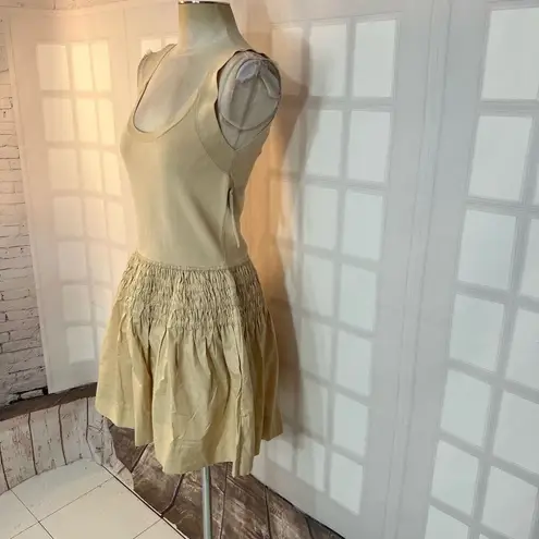 Central Park West NWT Tan Sleeveless Smocked Waist Mini Sundress Size Large