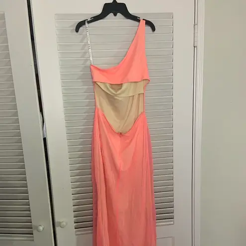9/10 Scene Hot pink Gold shimmer maxi dress