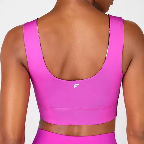 Fabletics Harlow Reversible Medium Impact Sports Bra Sz S Tie Dye Bright Pink