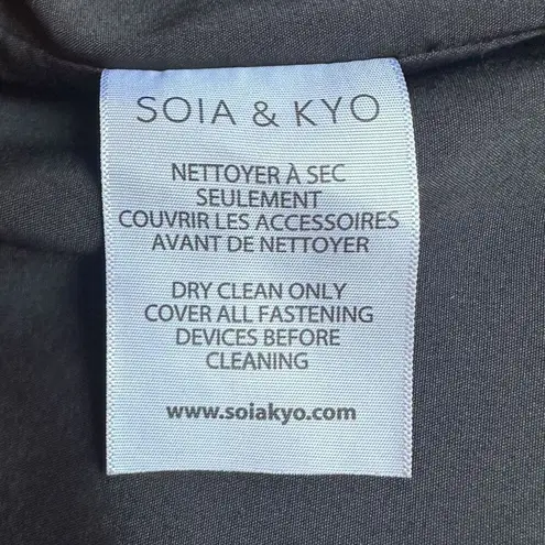 SOIA & KYO  Anorak‎ Utility Black Hooded Rain Jacket Size Medium Toggle Trench