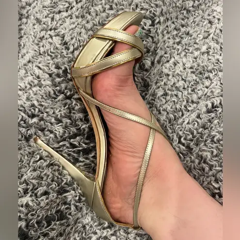 Badgley Mischka Gold Strappy Heels