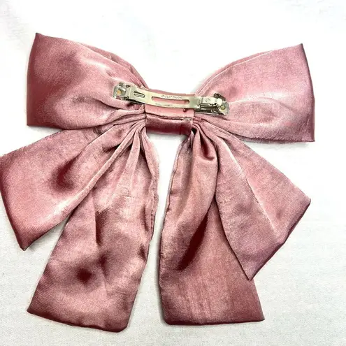 Women’s Dusty Pink Oversized Silky Soft Satin Elegant Hair Bow clip Coquette Y2K