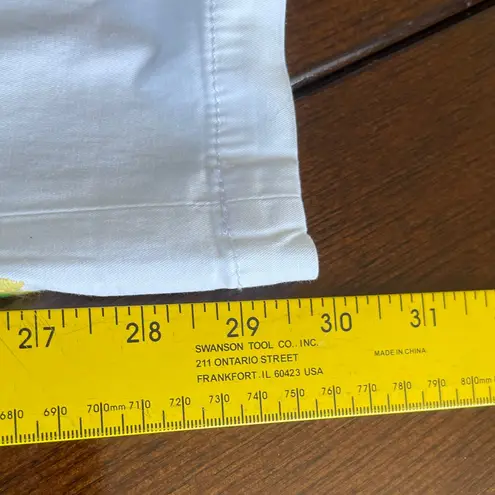 Talbots  White Pants with Yellow lemons Embroidery Size 16
