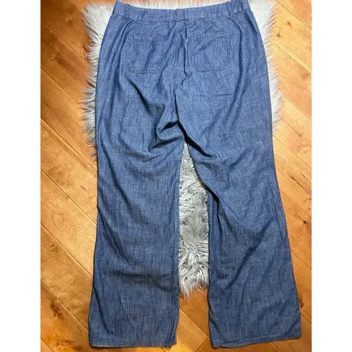 Lane Bryant  Trouser Blue Chambray Pants Size 14