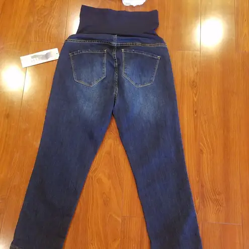 SONG Maternity Denim Capris Small Blue