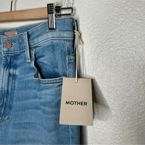 NWT Mother The Ditcher Zip Flood jeans Love On The Beat 24 Blue