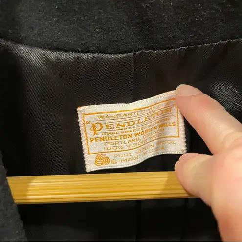 Pendleton Vintage 70’s black wool skirt suit pockets 10/12