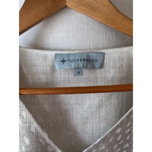 NWOT Tuckernuck Antelope Faye Beige 3/4 Sleeve Blouse Size Small White