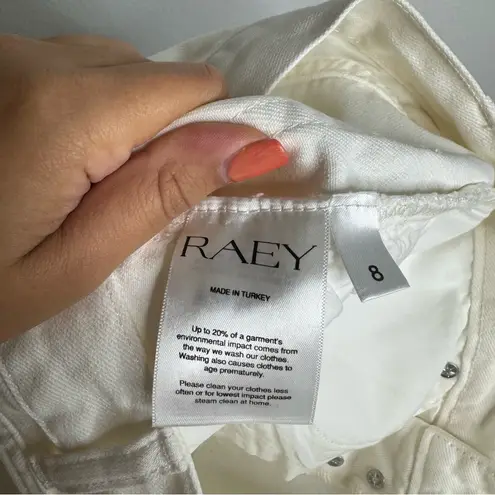 Raey White Organic Cotton Split Raw Hem Paneled Denim Maxi Skirt