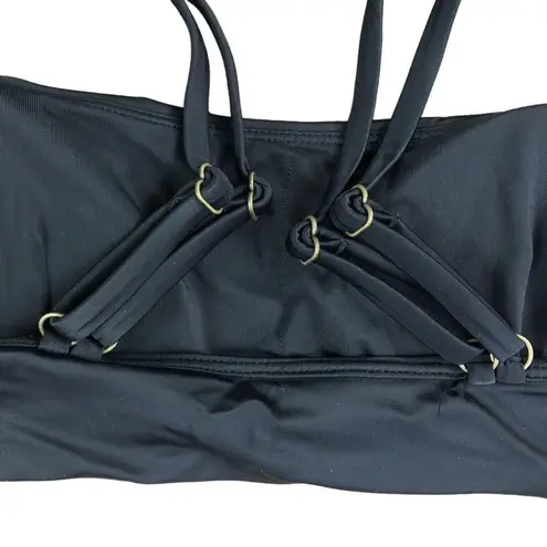 ANDIE The Rockaway Swim Top Women Sz M Black Pull On Feminine Retro Grunge NWT