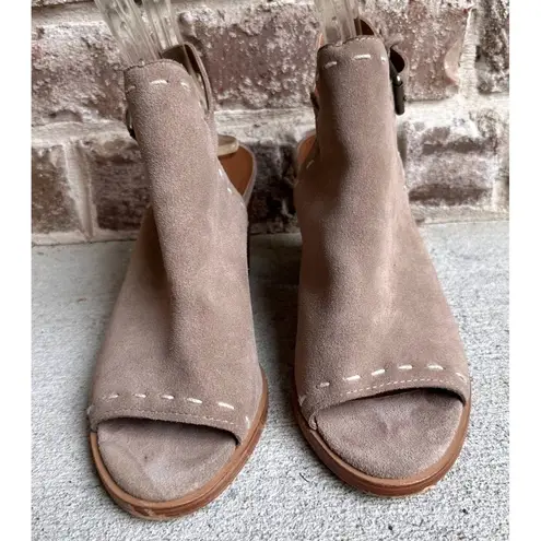 Frye Co Suede Donna Slingback Sandals Size 9M Ash Suede Leather Heels Pe…