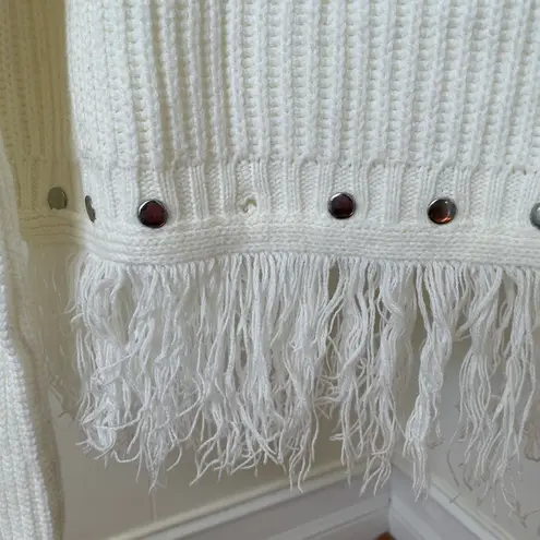 Lulus  Freethinker Cream Fringe Cropped Sweater - Image 6