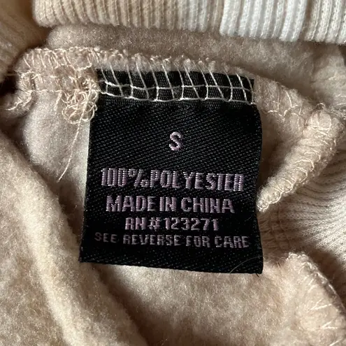 Faded Rose Yin Yang Heart Wings Tie Dye Cropped Hooded Sweatshirt Tan Size Small