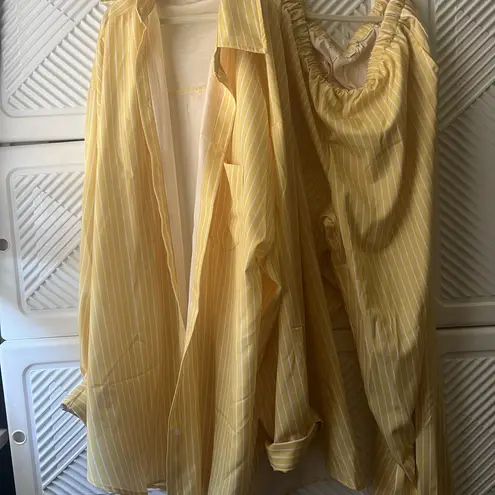 Yellow Striped Women's Jumpsuit Size L