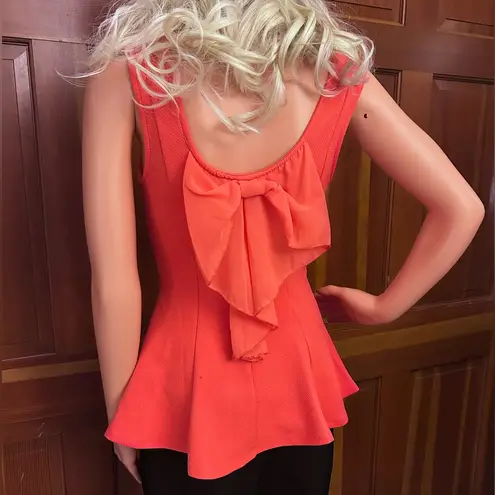 Chetta B Vibrant Coral Peplum Tank