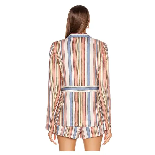 Frame  Revolve Multicolor Linen Striped Lightweight Blazer size 6