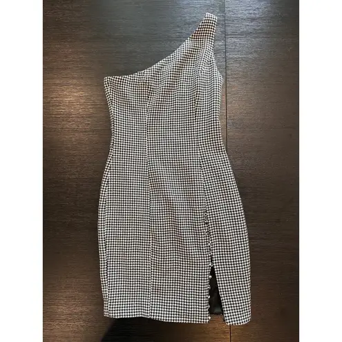 Meshki Yasmine One Shoulder Mini Dress Gingham XS